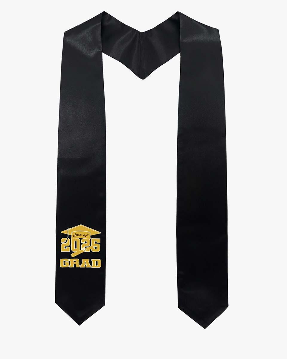 Class of 2025 Adults Imprinted Graduation Stoles with Classic End - 2 Colors Available - Graduation Seller