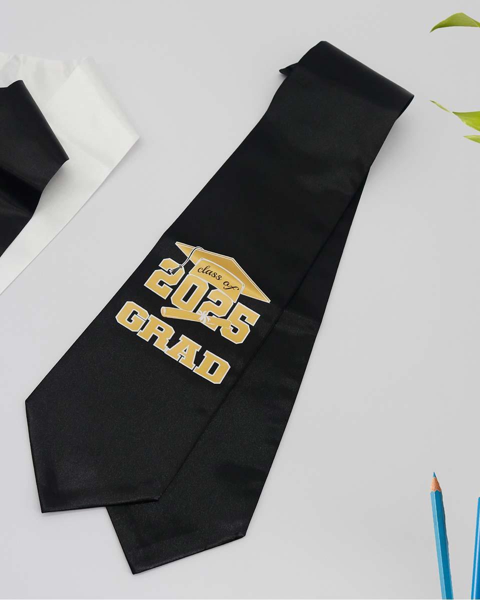 Class of 2025 Adults Imprinted Graduation Stoles with Classic End - 2 Colors Available - Graduation Seller