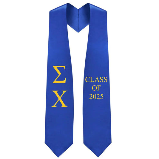 Sigma Chi Lettered Stole W/ Year - Graduation Seller