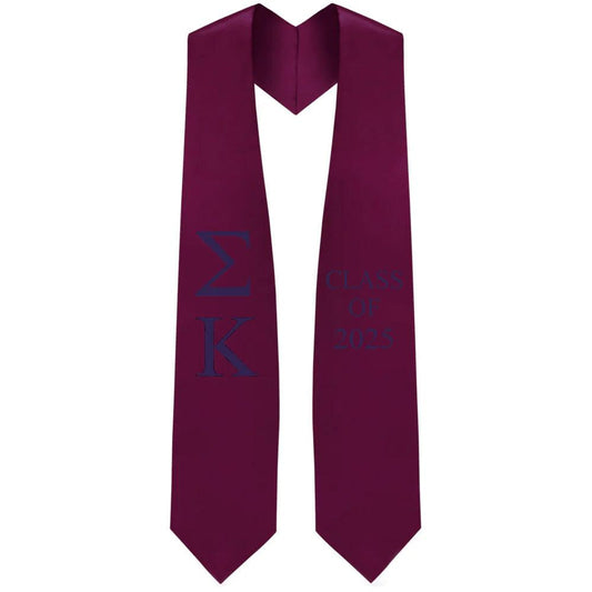 Sigma Kappa Lettered Stole W/ Year - Graduation Seller