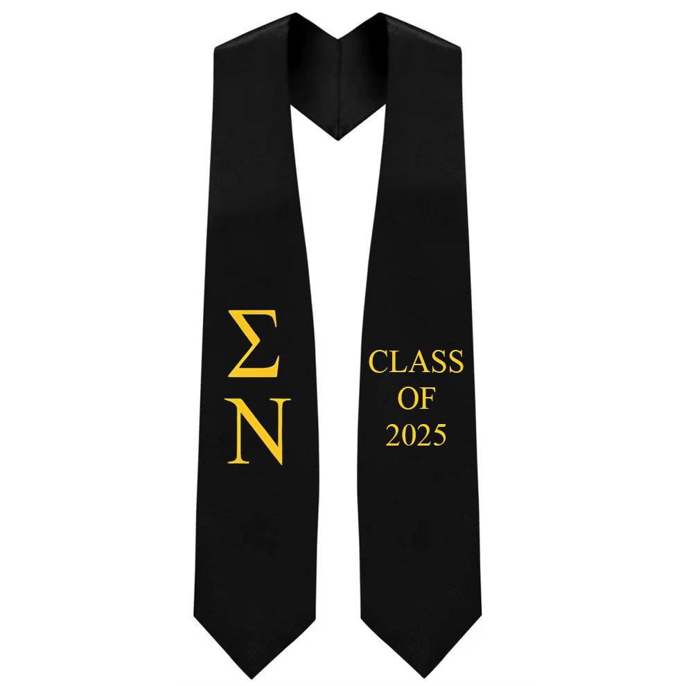 Sigma Nu Lettered Stole W/ Year - Graduation Seller
