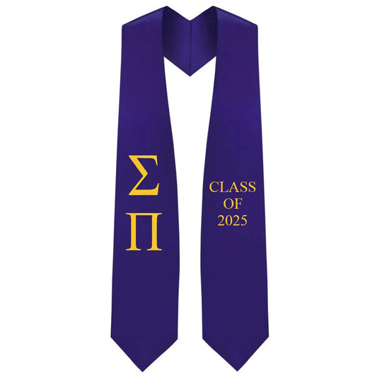 Sigma Pi Lettered Stole W/ Year - Graduation Seller