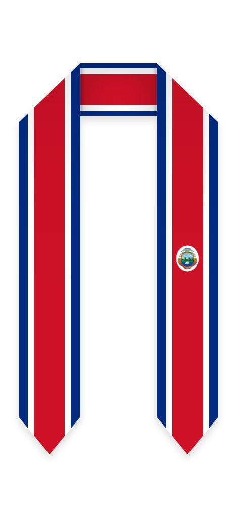 Costa Rica Graduation Stole - Costa Rican Flag Sash - Graduation Seller