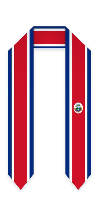 Costa Rica Graduation Stole - Costa Rican Flag Sash - Graduation Seller