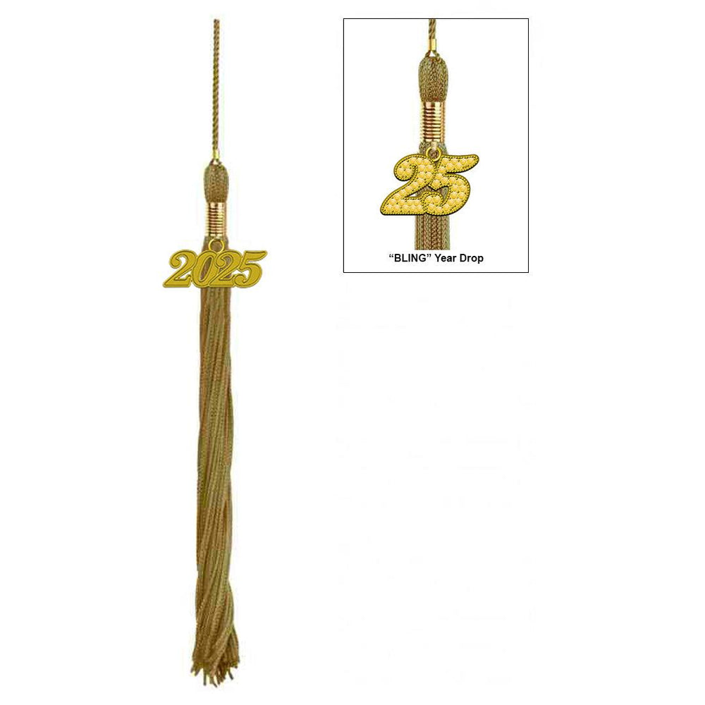 Shiny Antique Gold Junior High/Middle School Cap & Tassel - Graduation Seller