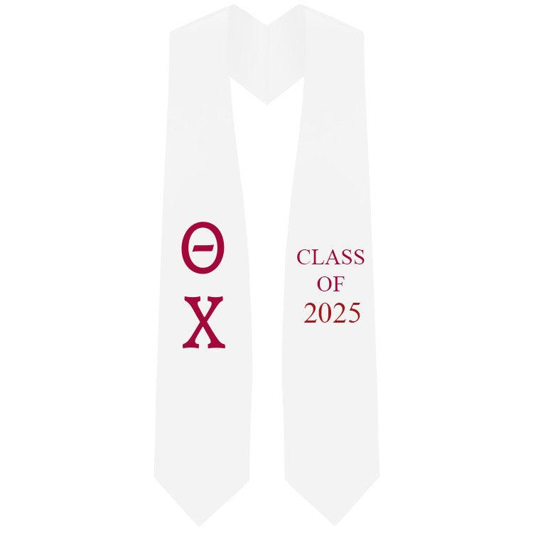 Theta Chi Lettered Stole W/ Year - Graduation Seller