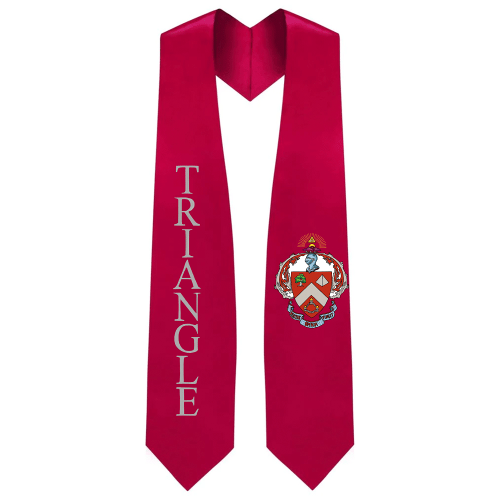 Triangle Greek Lettered Graduation Stole W/ Crest - Graduation Seller