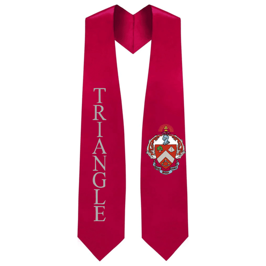 Triangle Greek Lettered Graduation Stole W/ Crest - Graduation Seller