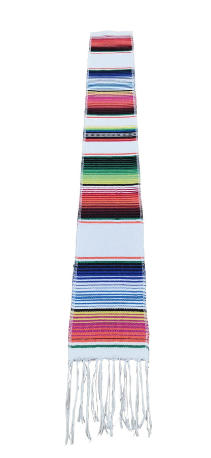 White Mexican Serape Graduation Stole/Sash - Graduation Seller