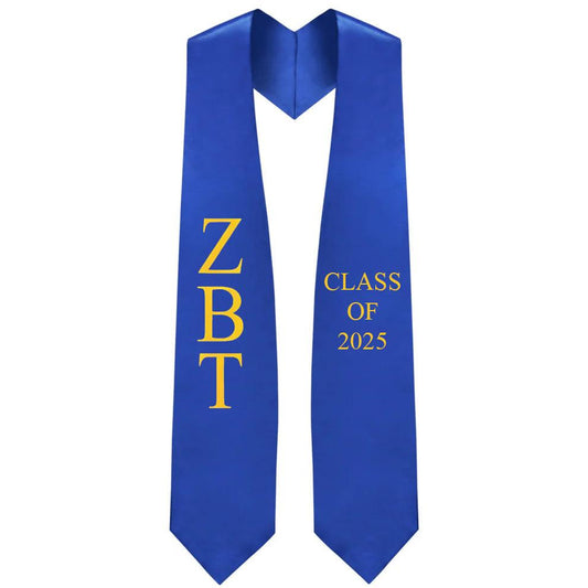 Zeta Beta Tau Lettered Stole w/ Year - Graduation Seller