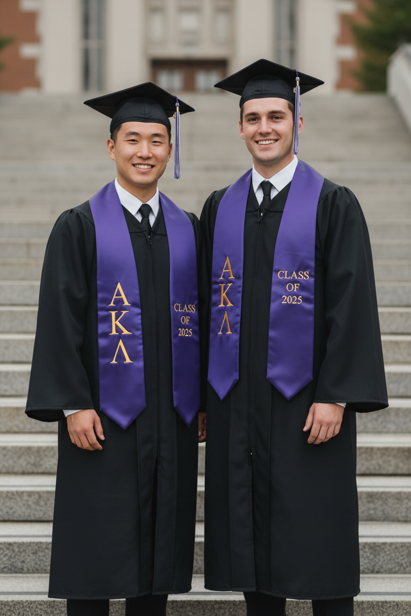 Alpha Kappa Lambda Greek Lettered Stole w/ Year
