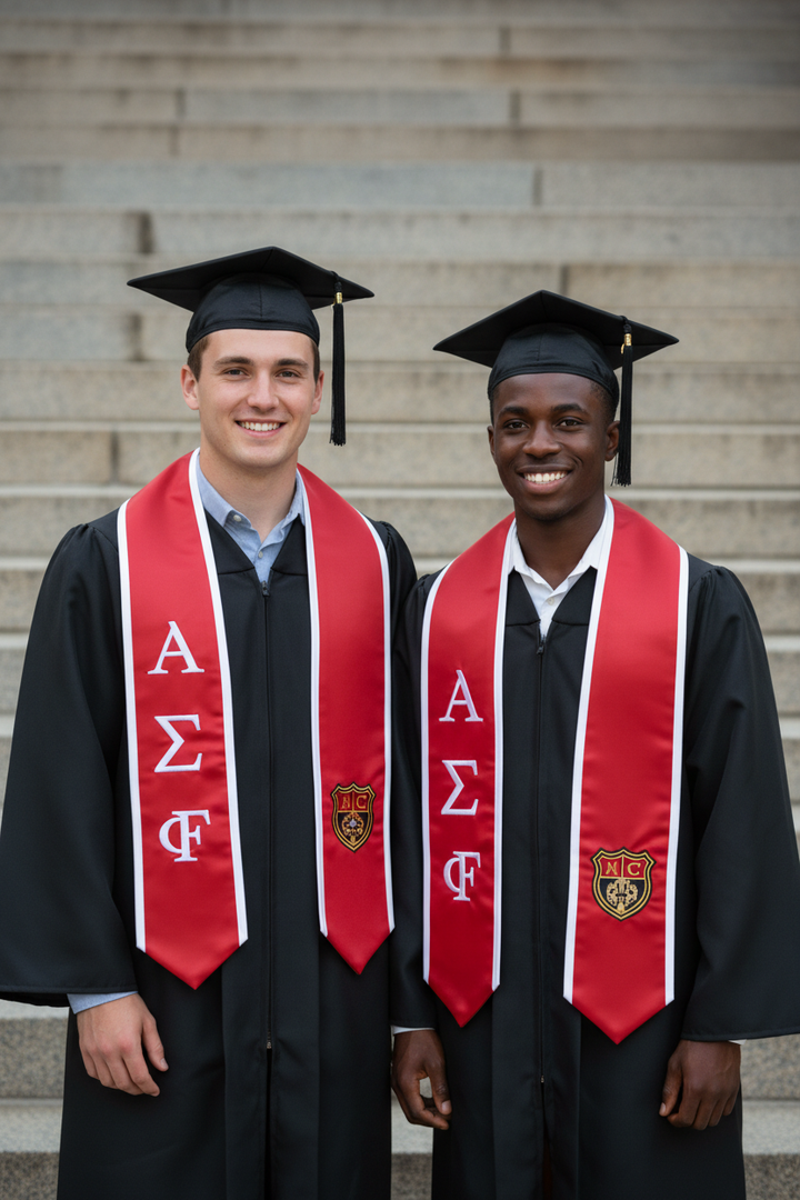 Alpha Sigma Phi Trimmed Stole with Crest