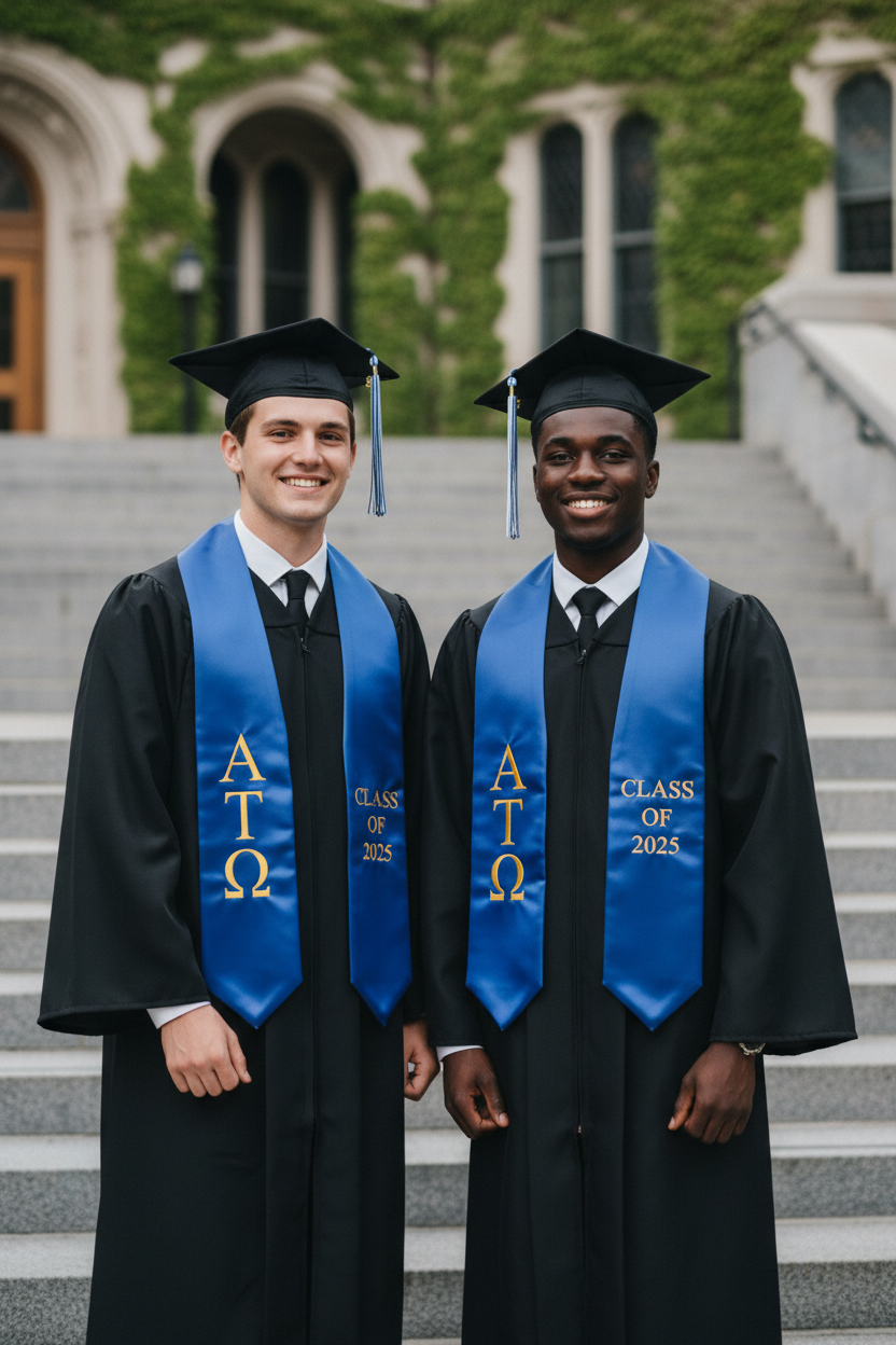 Alpha Tau Omega Greek Lettered Stole w/ Year
