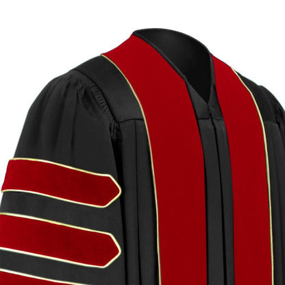 8 Luxury Doctoral Gown with Gold Trim – Elegance for Your Graduation Day - Graduation Seller