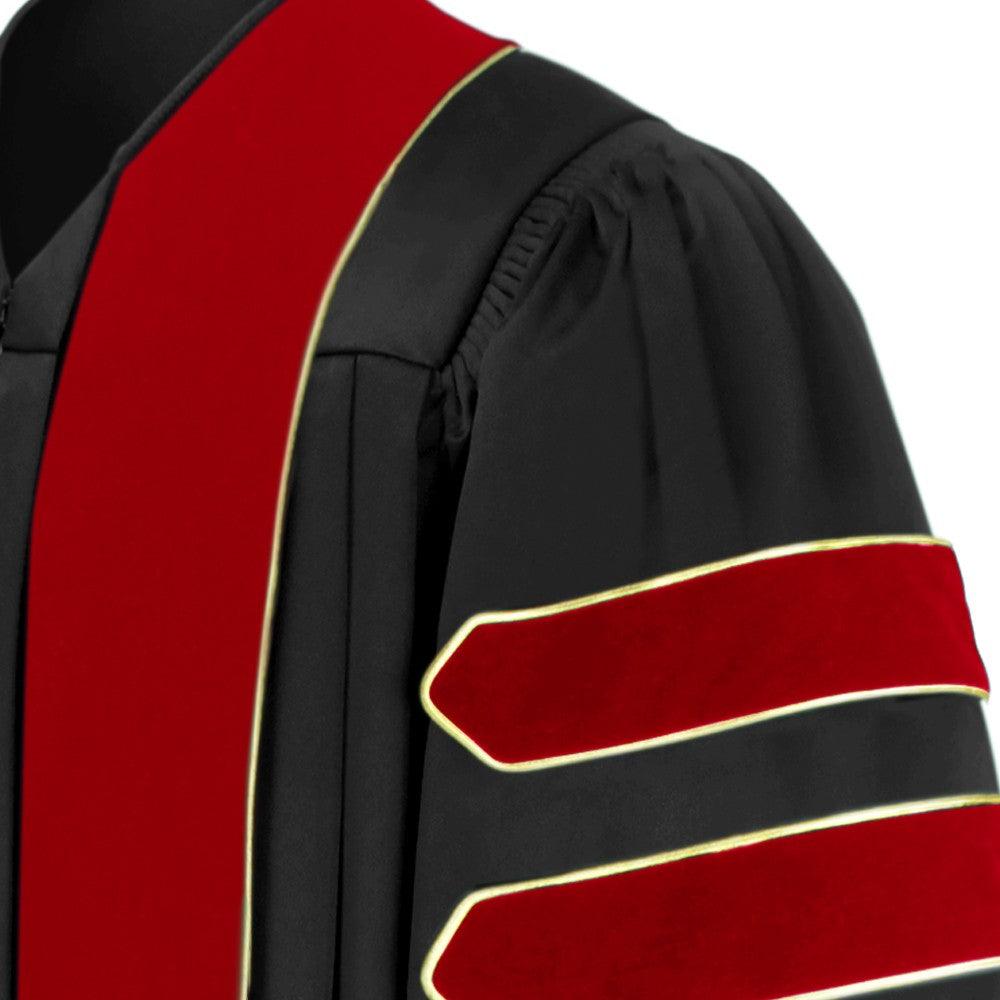 8 Luxury Doctoral Gown with Gold Trim – Elegance for Your Graduation Day - Graduation Seller