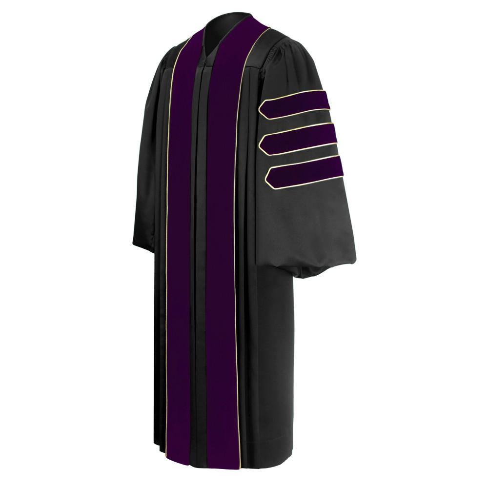 8 Luxury Doctoral Gown with Gold Trim – Elegance for Your Graduation Day - Graduation Seller