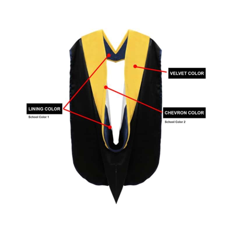 Deluxe PHD Doctorate Graduation Hood - CUSTOM YOUR OWN - Graduation Seller