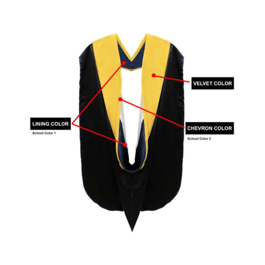 Deluxe PHD Doctorate Graduation Hood - CUSTOM YOUR OWN - Graduation Seller