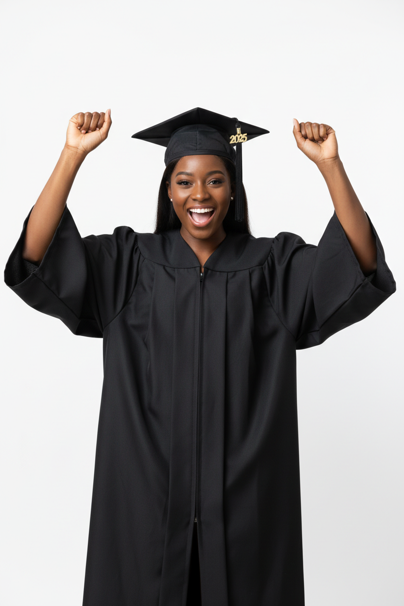 Cal State Dominguez Matte Black Cap Gown