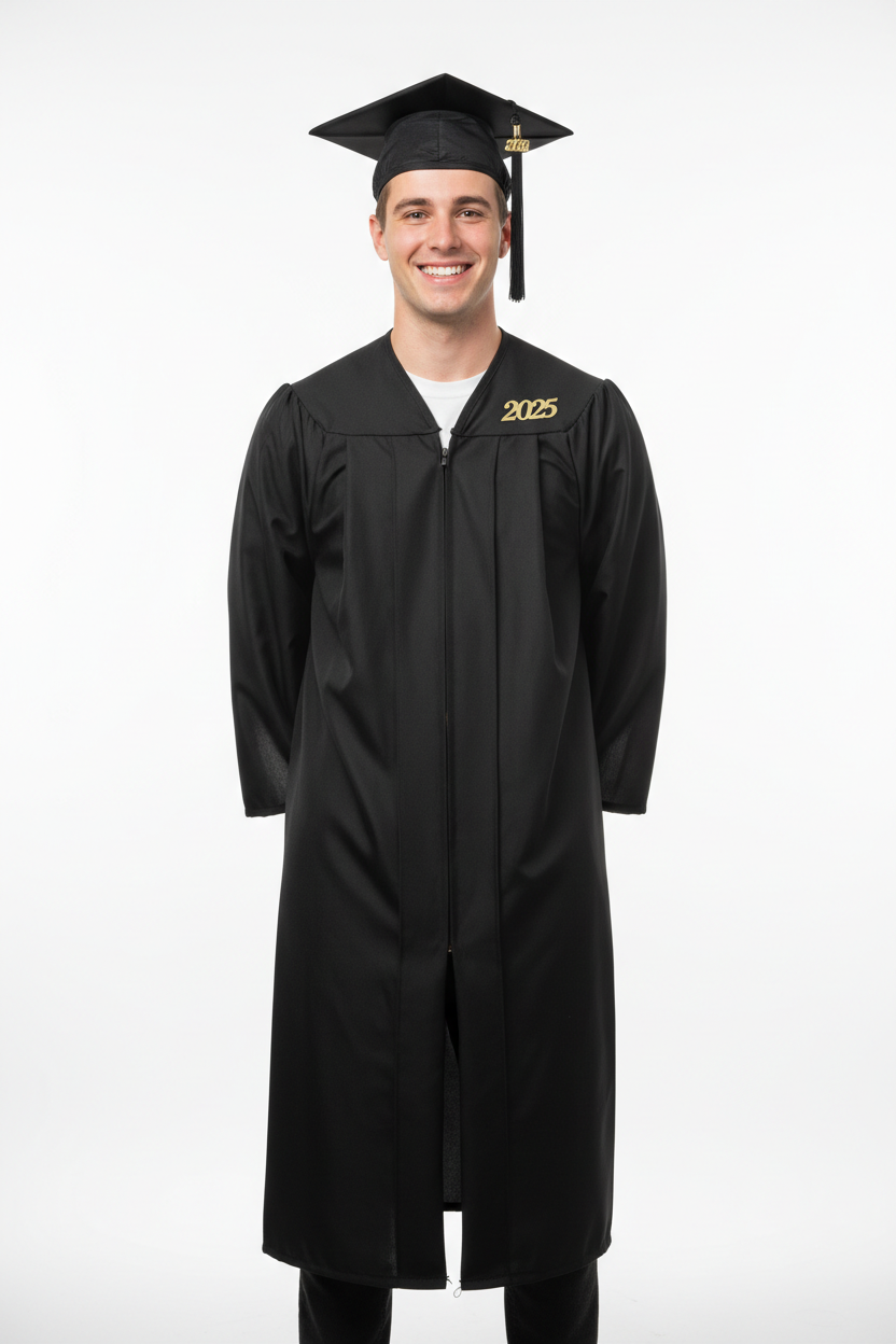Cal State Maritime Matte Black Cap Gown