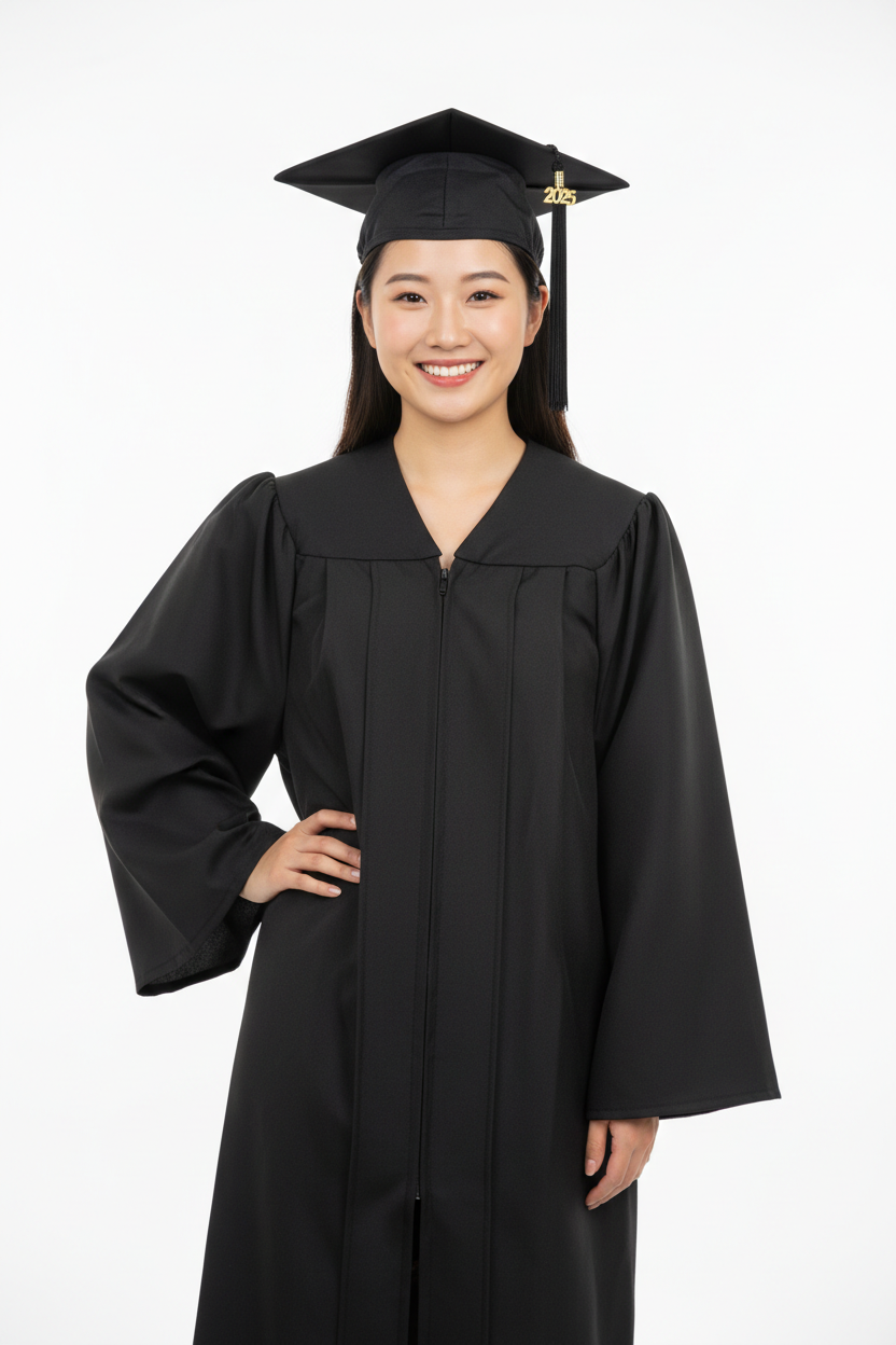 Cal State Northridge Matte Black Cap Gown