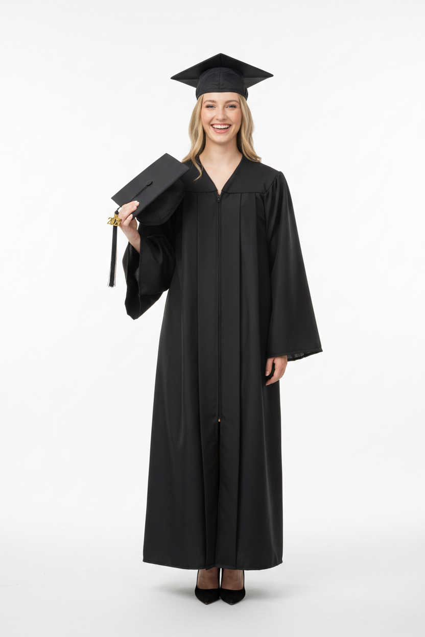 Cal State Sacramento Matte Black Cap Gown
