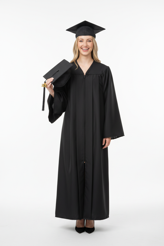 Cal State Sacramento Matte Black Cap Gown