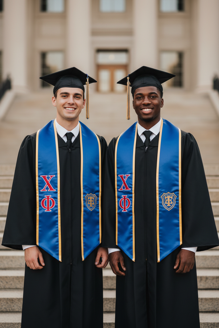 Chi Phi Trimmed Stole with Crest