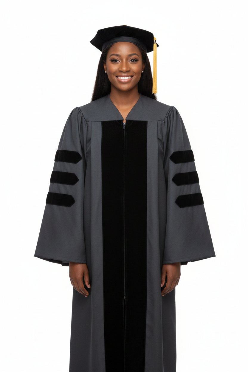 Classic Doctoral Tam & Gown 模特展示图