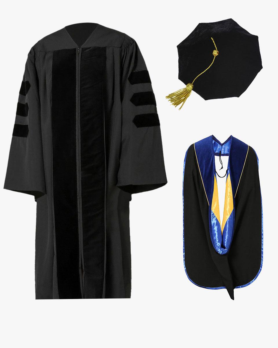 Classic Doctoral Graduation Gown, Tam & Hood Package - Graduation Seller