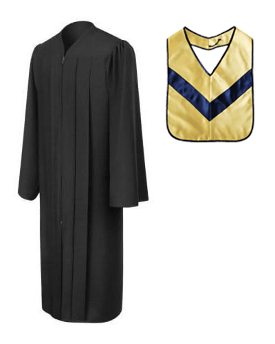 Matte Black Associates Gown & Hood Package - Graduation Seller