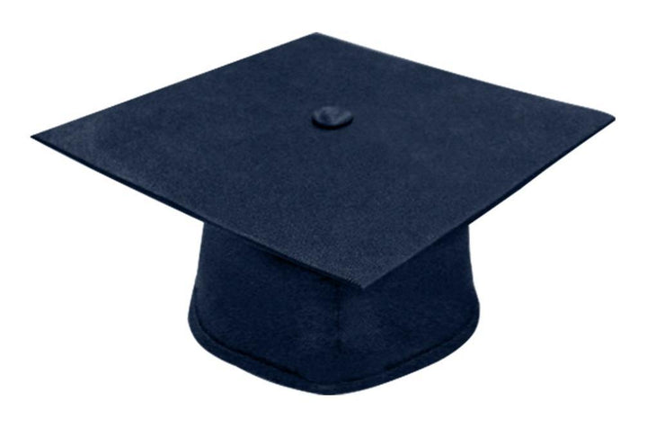 Matte Navy Blue High School Cap - Graduation Seller