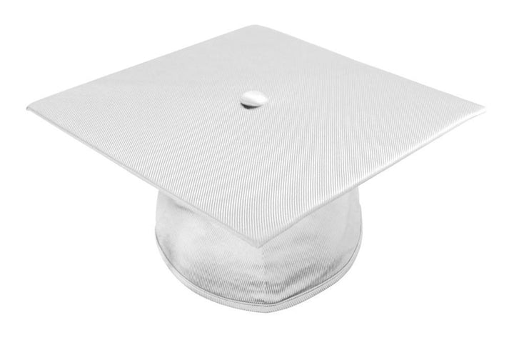 Shiny White Bachelors Graduation Cap - Graduation Seller