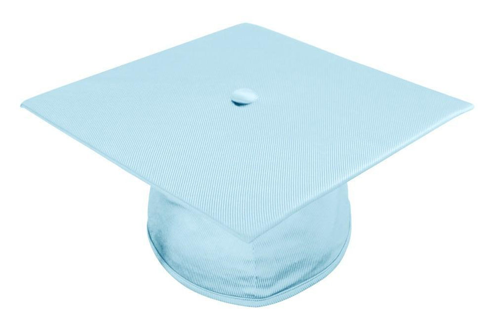 Shiny Light Blue Bachelors Academic Graduation Cap - Graduation Seller