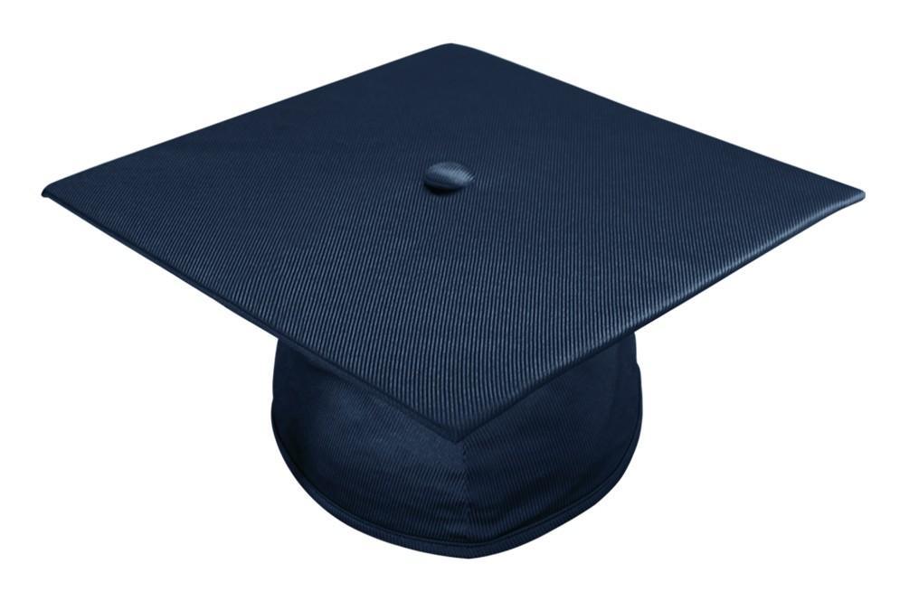 Shiny Navy Blue High School Cap - Graduation Seller