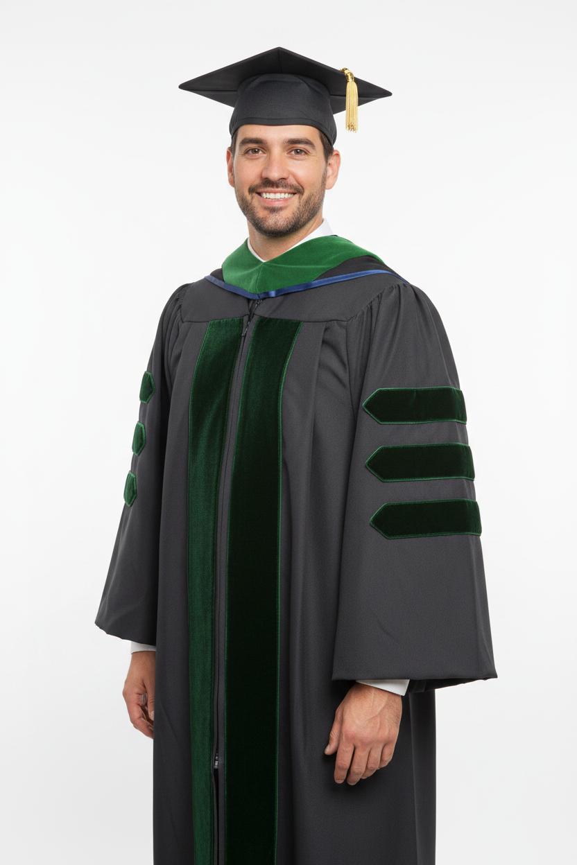 Custom Classic Doctoral Gown and Hood Package