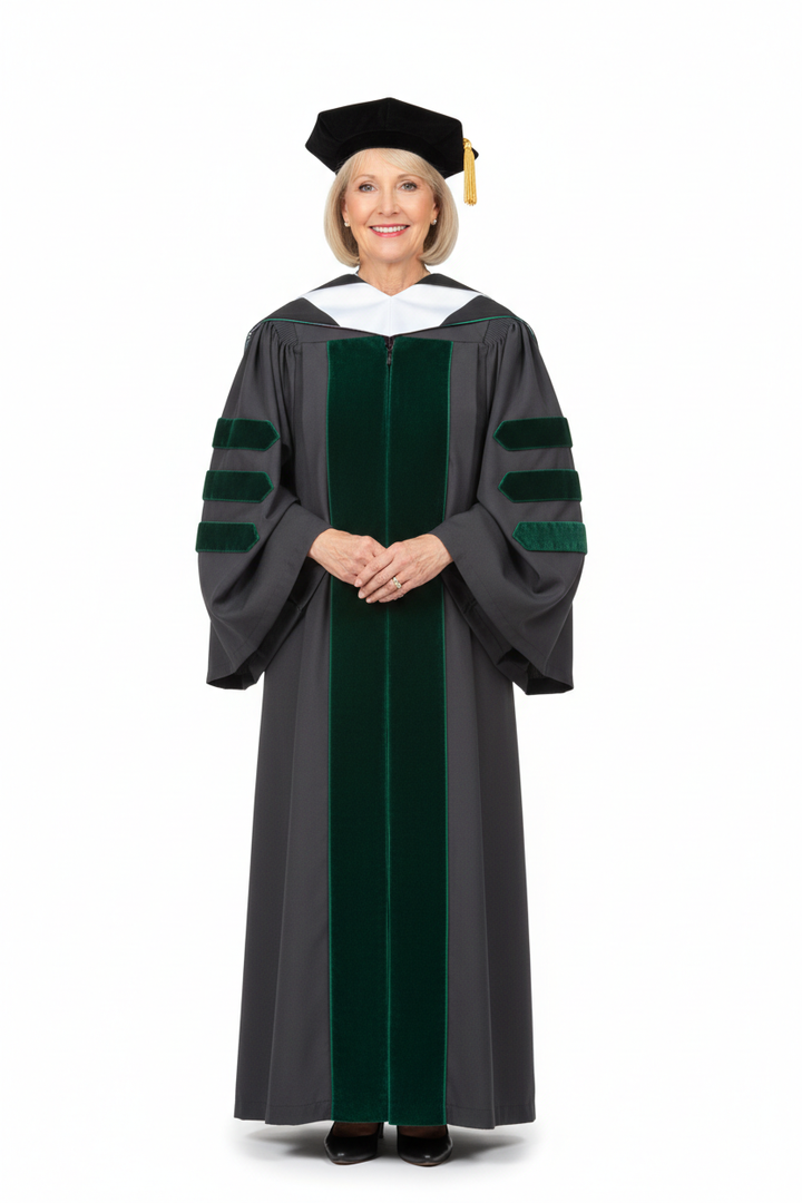 Custom Classic Doctoral Gown and Hood Package 模特展示图