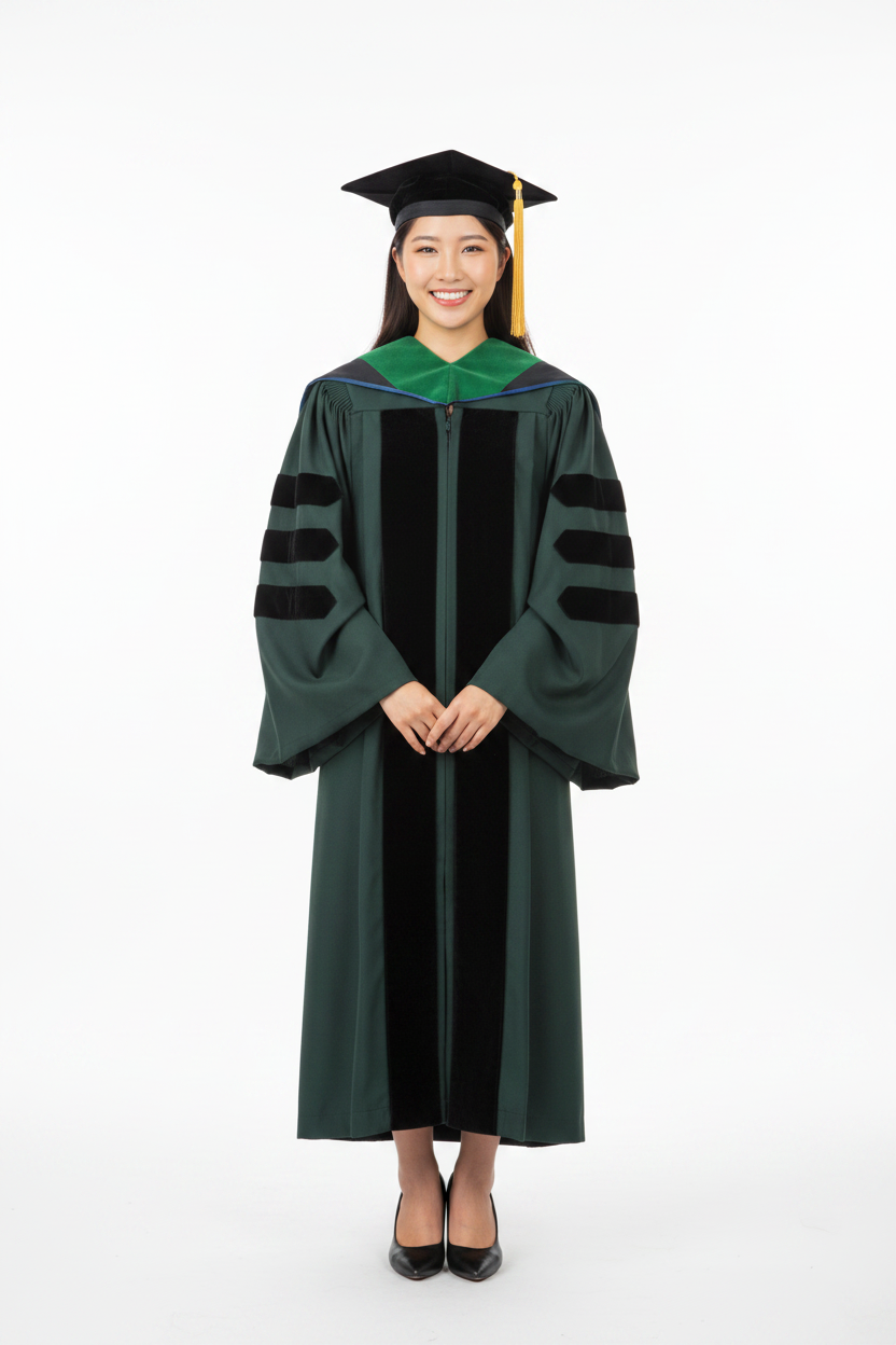 Custom Classic Doctoral Gown Tam Hood Package