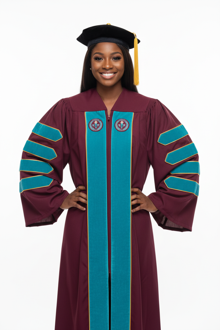 Custom Doctoral Gown 模特展示图