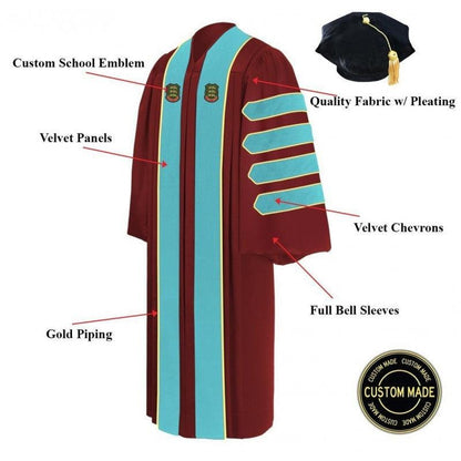 Custom Doctoral Graduation Gown And Tam Package Doctorate Regalia - Graduation Seller