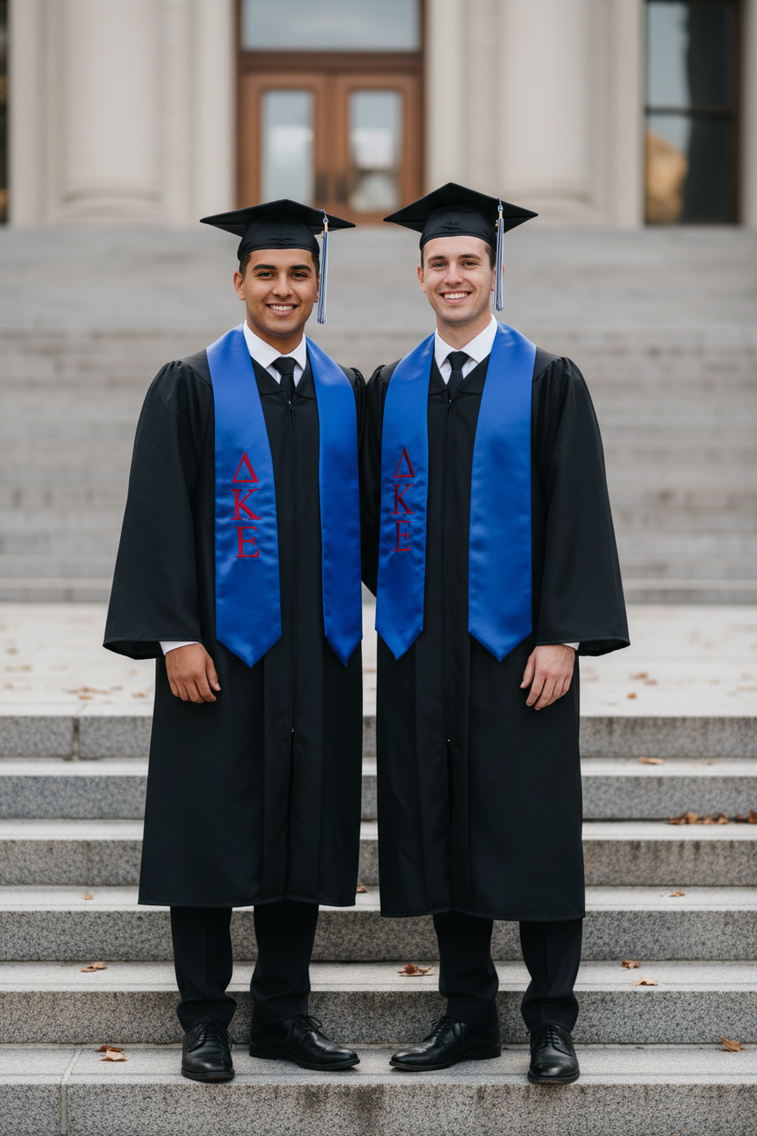 Delta Kappa Epsilon Lettered Stole w/ Year