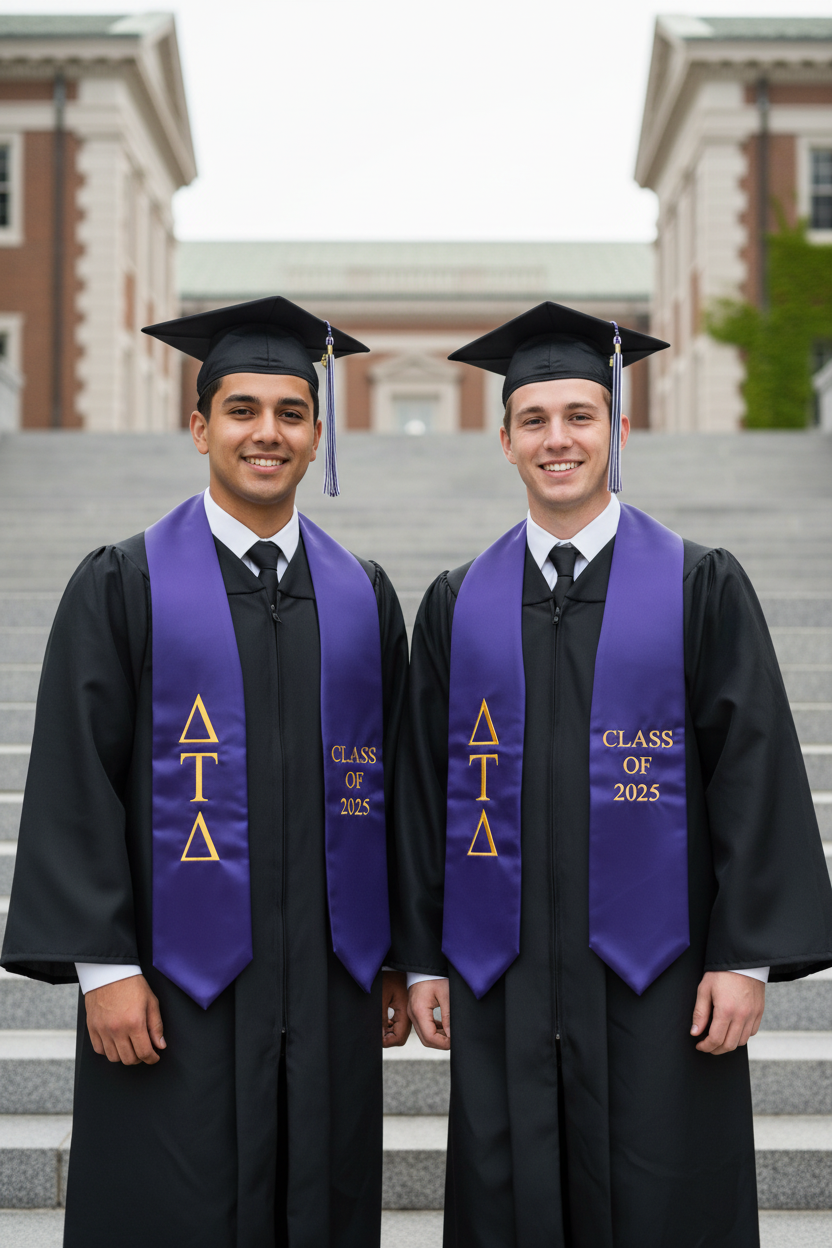 Delta Tau Delta Greek Lettered Stole w/ Year