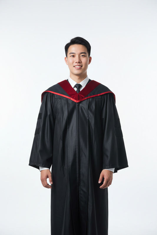Deluxe Black Bachelors Gown & Hood Package