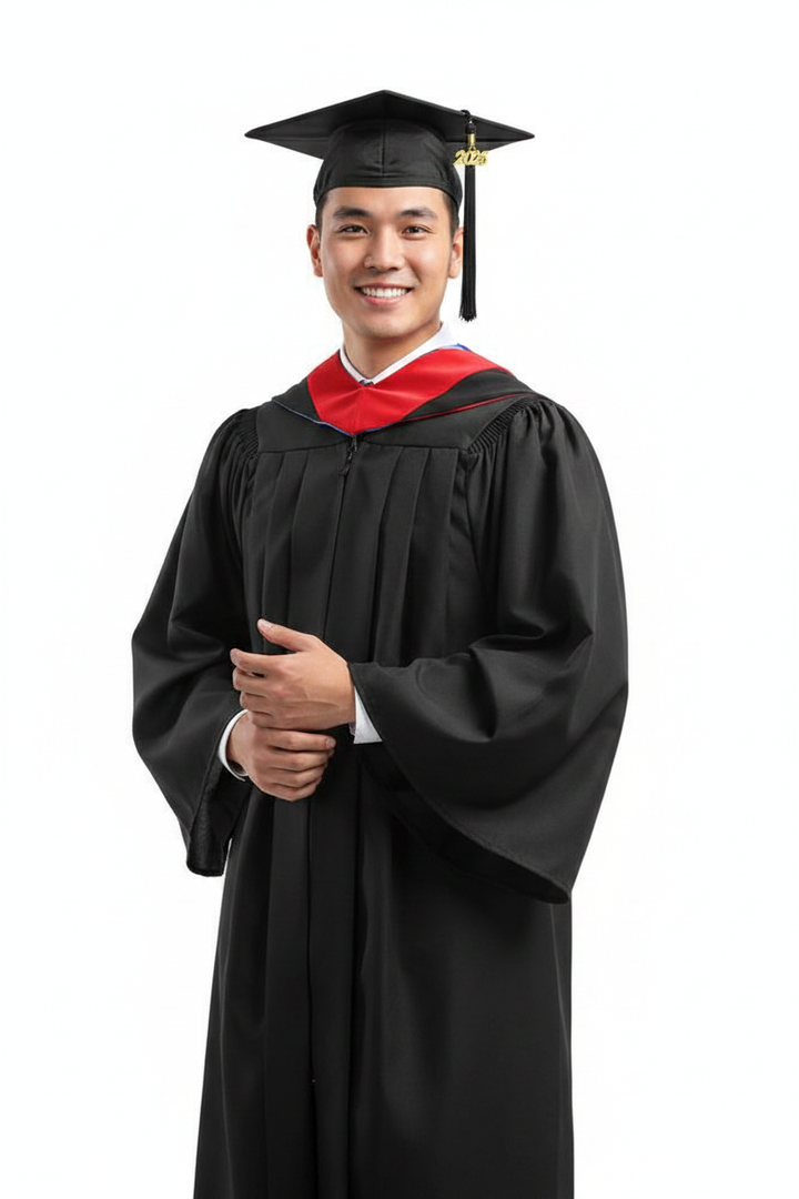 Deluxe Black Cap Gown Hood