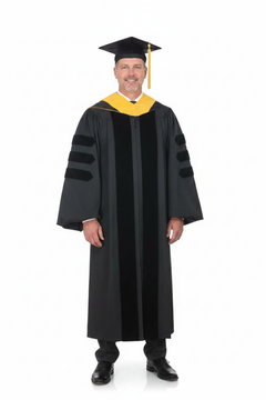 Deluxe Doctoral Graduation Tam, Gown & Hood Package
