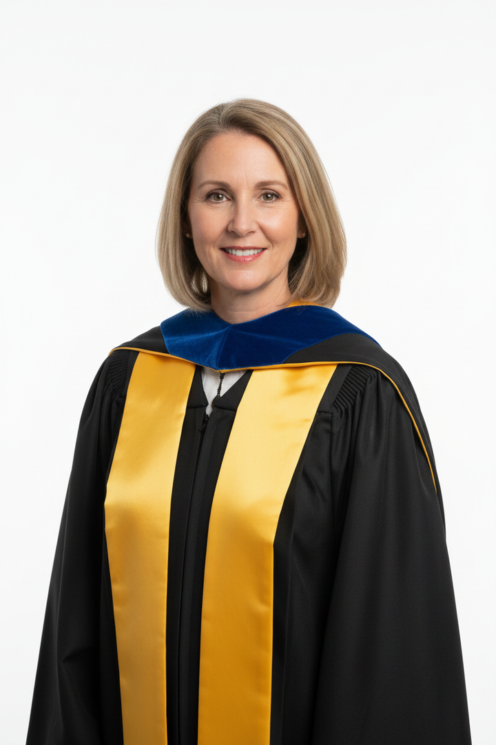 Deluxe PHD Doctoral Hood Gold Piping
