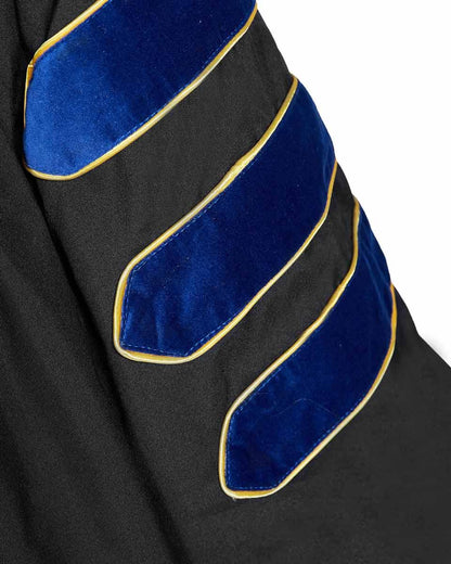 Deluxe Doctoral Academic Gown Only - PhD Blue with Gold Piping - Graduation Seller