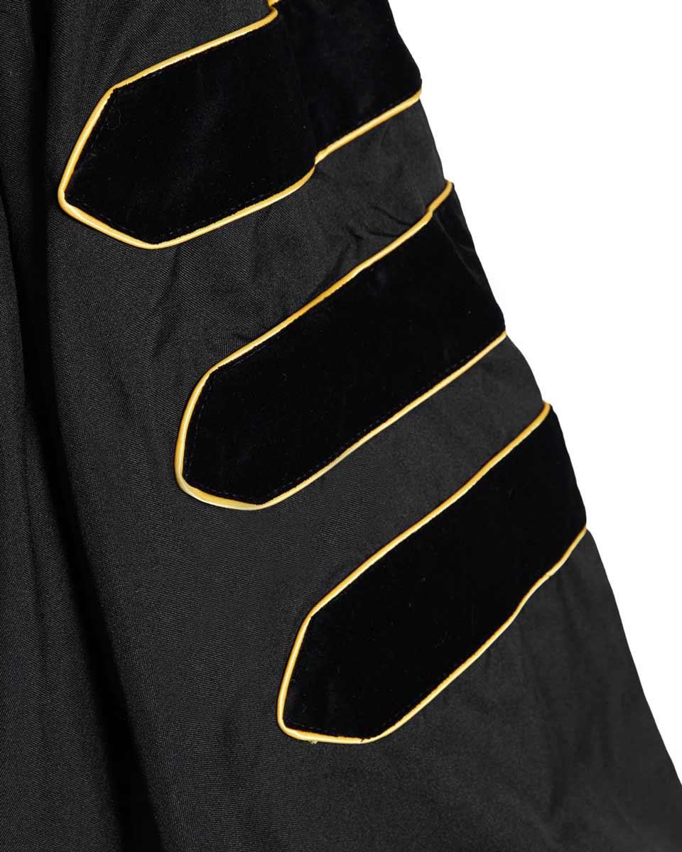 Deluxe Doctoral Gown Tam - Black Trim with Gold Piping - Graduation Seller