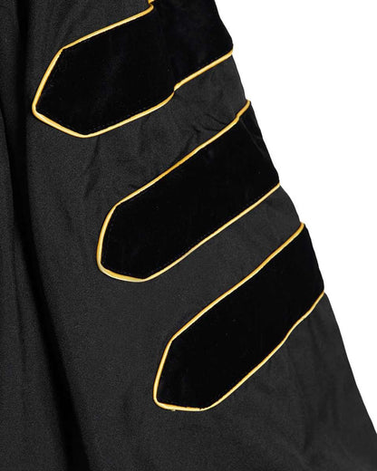 Deluxe Doctoral Gown Tam - Black Trim with Gold Piping - Graduation Seller