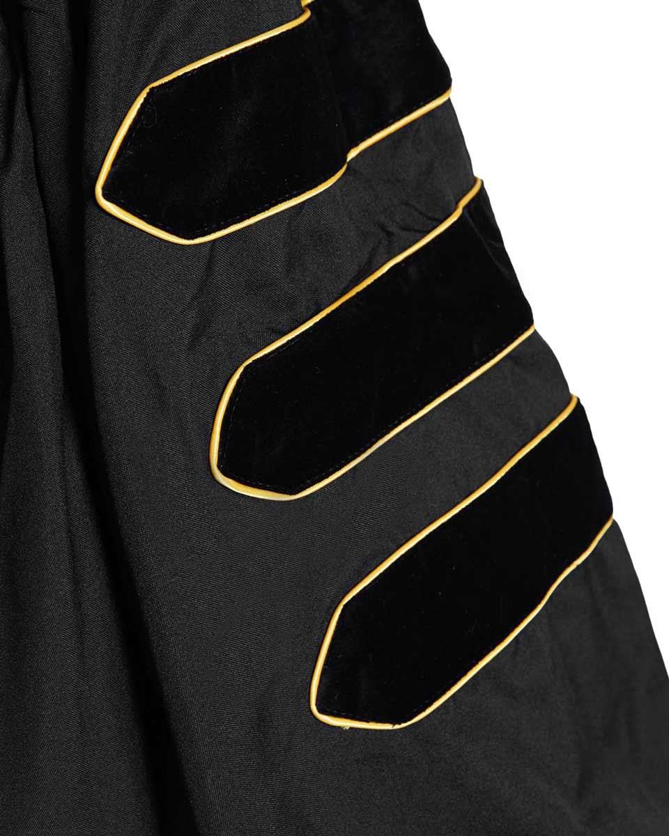 Deluxe Doctoral Academic Gown Only - Black with Gold Piping - Graduation Seller